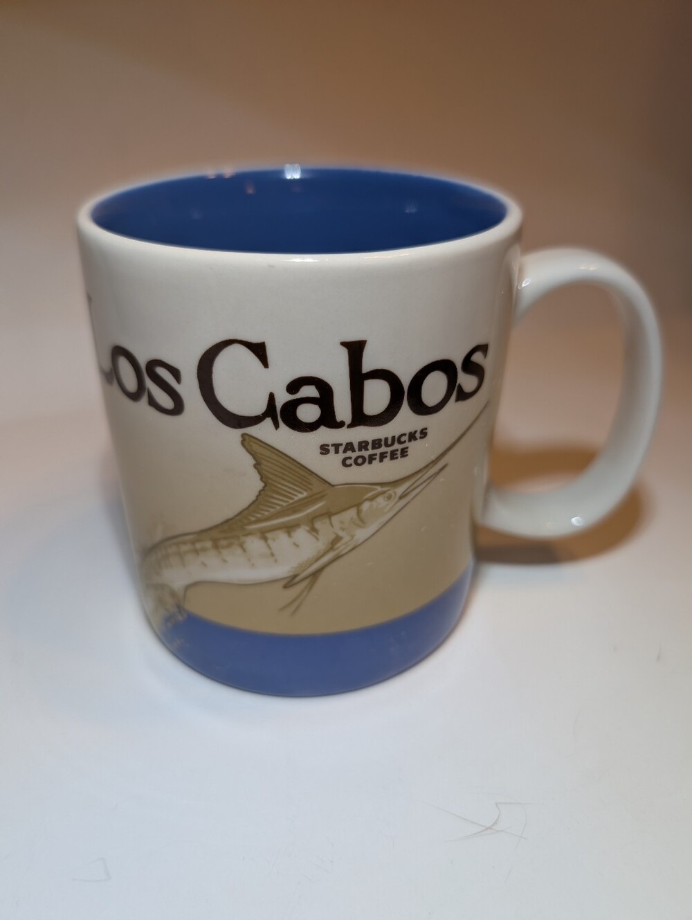 Starbucks Los Cabos Blue & White Fish Graphic Mug 2011